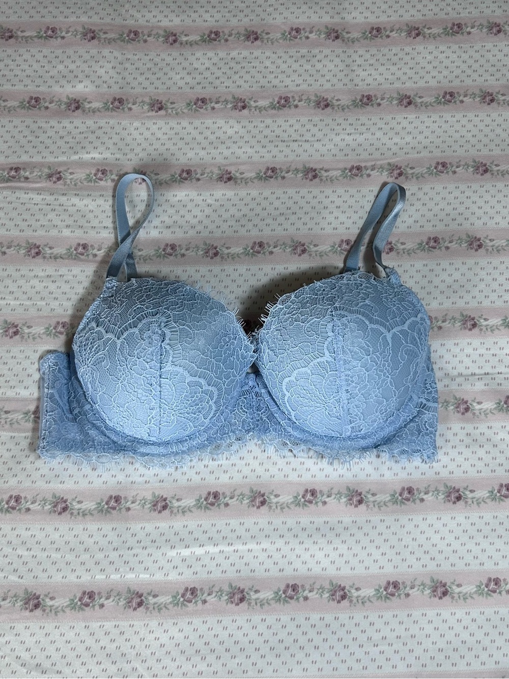 Victoria's Secret Light Blue Lace Push-Up Bra